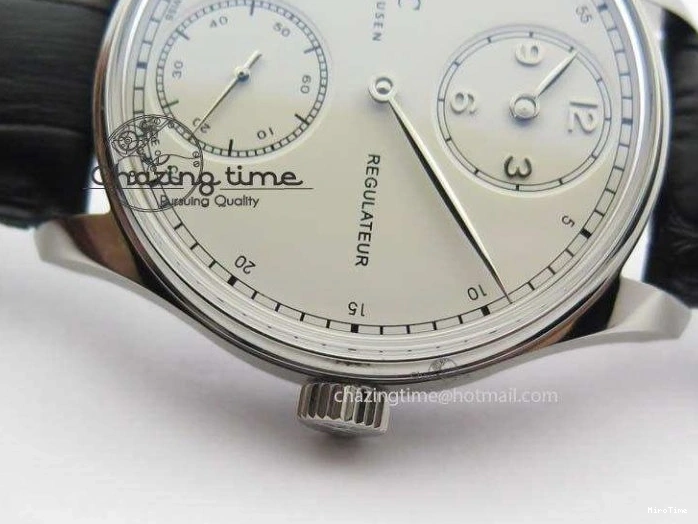 MIROTIME 1223 Effortless Portuguese IW544404 SS White Dial On Black Leather Strap A 7257